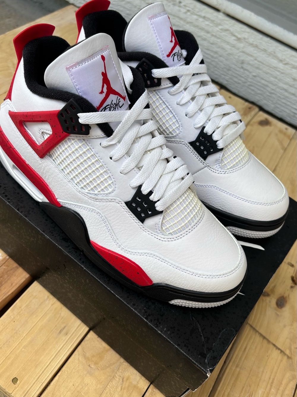 Nike Air Jordan 4 Retro Red Cement- White/Red/Black